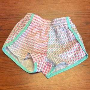 Nike Kids Pink and Green Checkered Shorts
